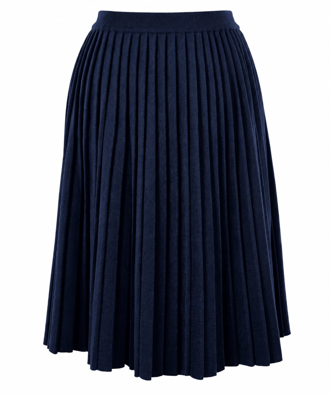 Fustă plisată midnight blu din lână 65 cm